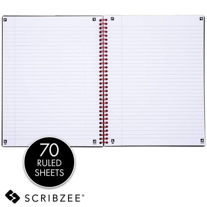 Black n' Red Notebooks, Twin Wire, Poly Cover, 11-3/4â€ x 8-1/4â€, Large, 70 Ruled Sheets, 2-Pack (73399) - Image 3